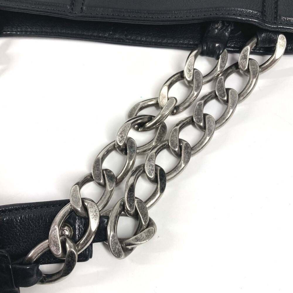 CHANEL Black Leather Logo Shoulder Bag - Picture 14 of 16